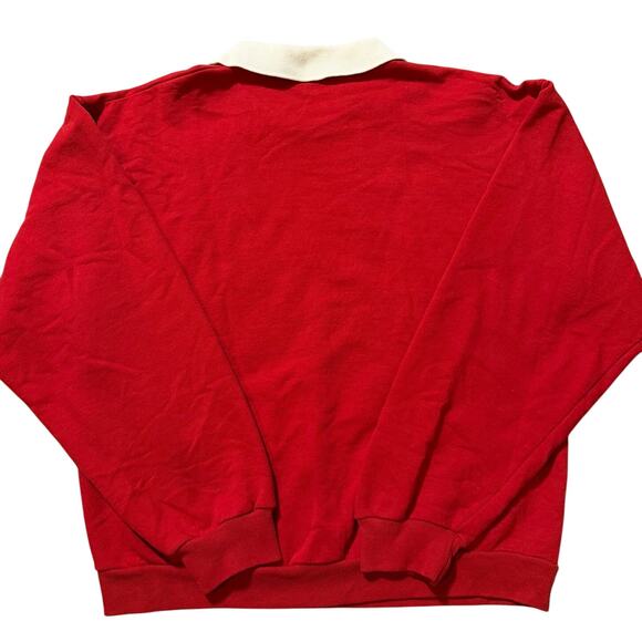 Vintage Cactus Bay Red/White Jeweled Christmas "Believe" Collared Sweatshirt- M - Picture 2 of 8